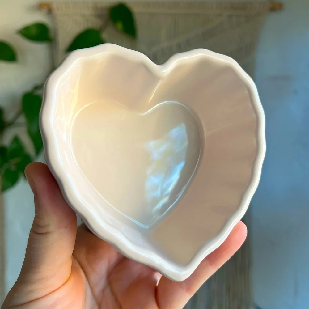 Martha Stewart Everyday Ceramic Heart Dish - Perfect for Valentine’s Day - 4x4”